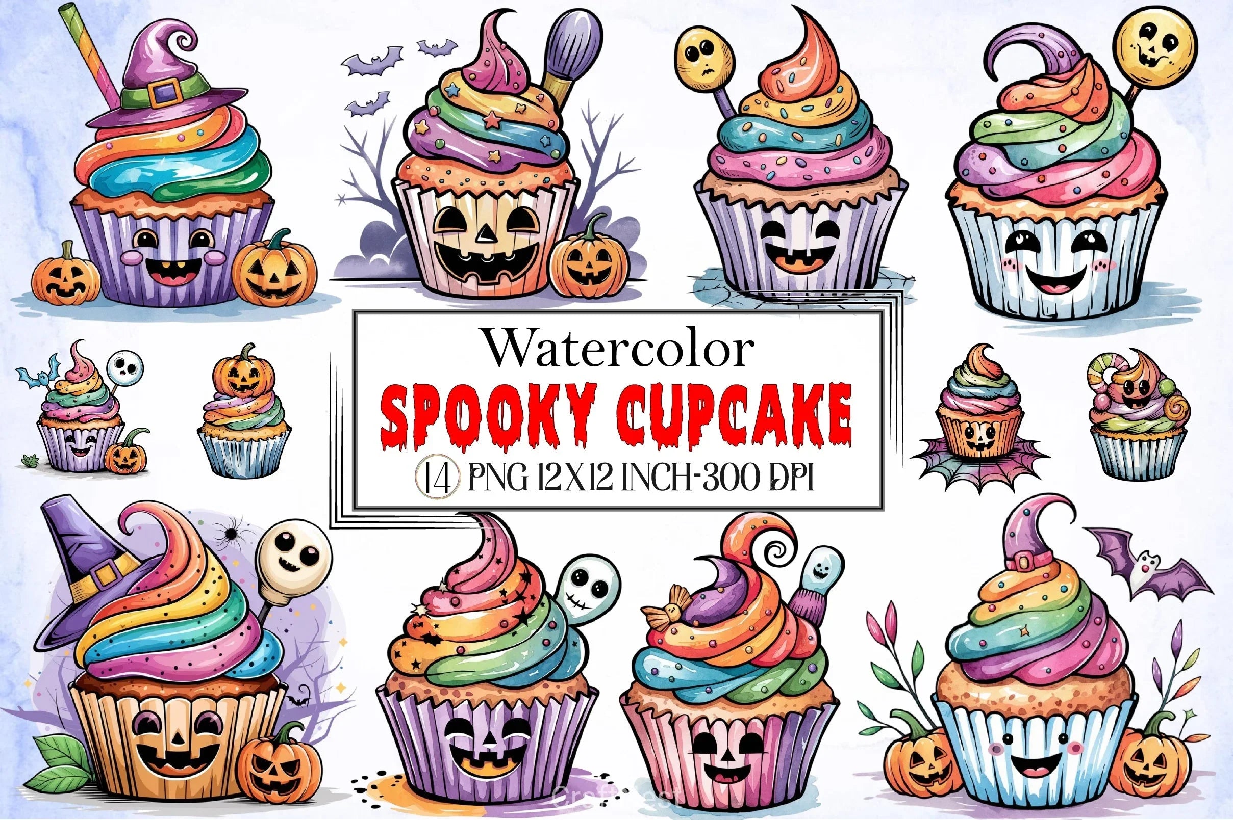 Spooky Cupcake Clipart Bundle - CraftNest - Digital Crafting and Art