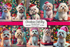 Christmas Cute Dog Background Clipart Bundle