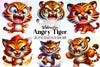 Angry Tiger Clipart Bundle