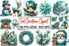 Teal Christmas Clipart Bundle