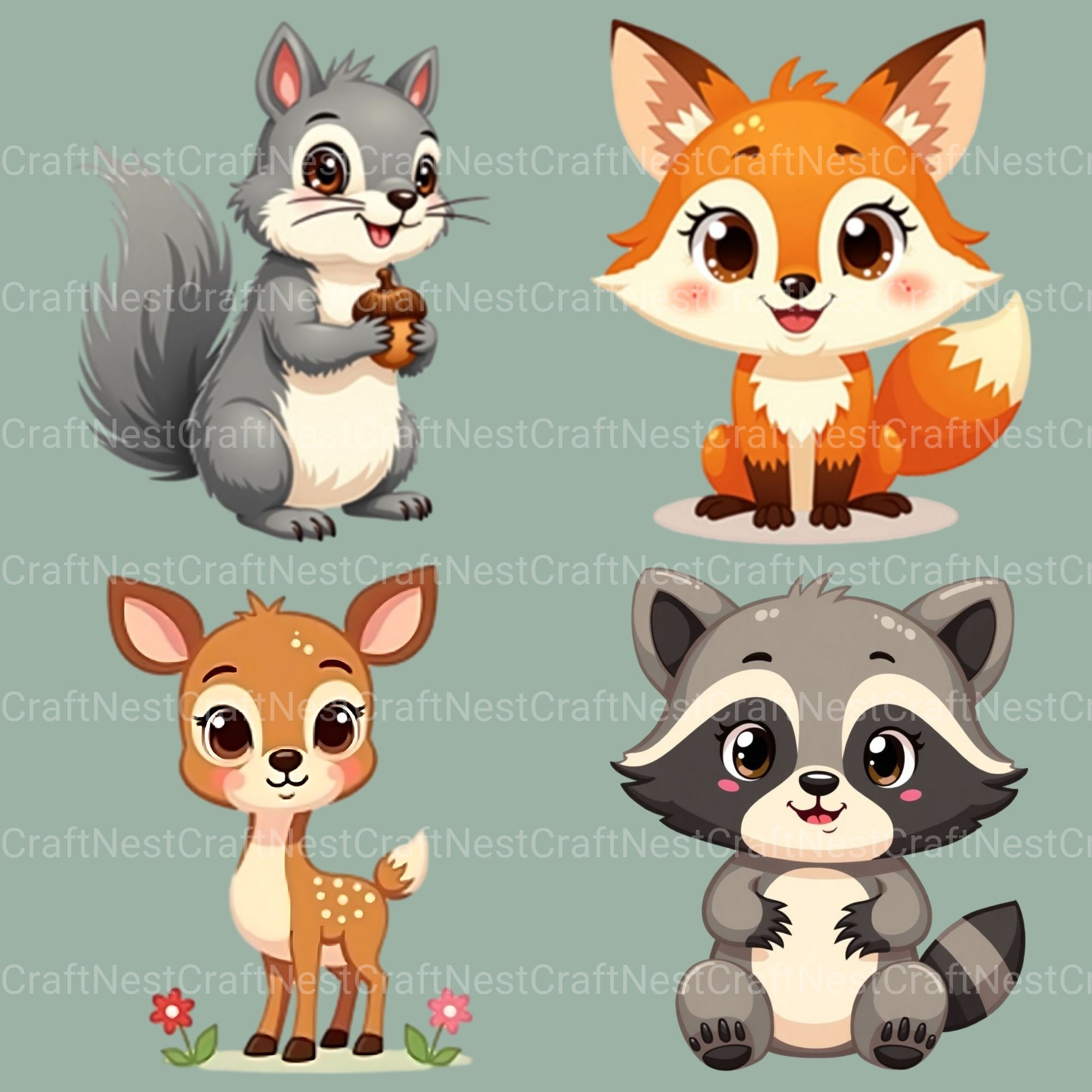 Whimsical Animals Clipart Bundle