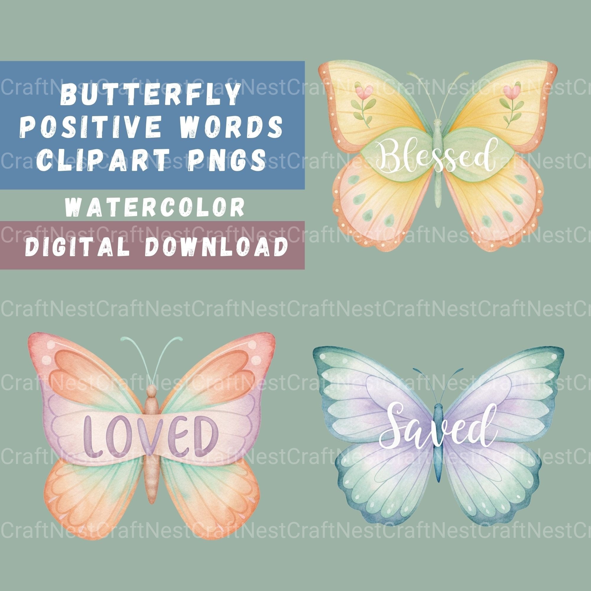 Butterfly Faith Clipart Bundle