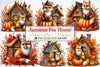 Autumn Fox House Clipart Bundle