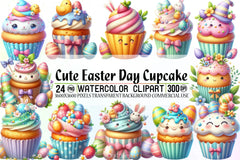 Cute Easter Cupcake Clipart Bundle - CraftNest - Digital Crafting and Art