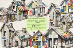 Newspaper Houses Clipart - CraftNest - Digital Crafting and Art