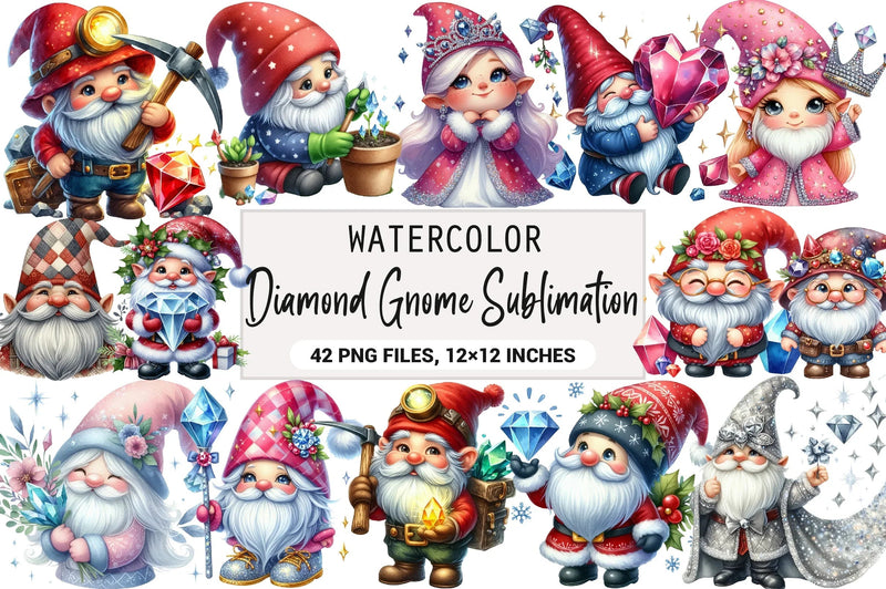 Diamond Gnome Clipart Bundle - CraftNest - Digital Crafting and Art