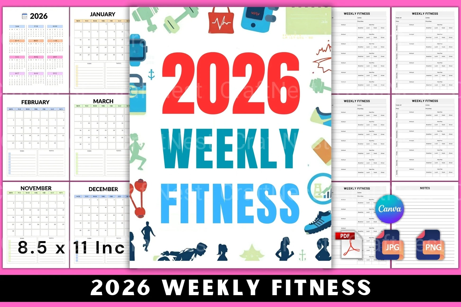 Weekly Fitness Guide - CraftNest - Digital Crafting and Art