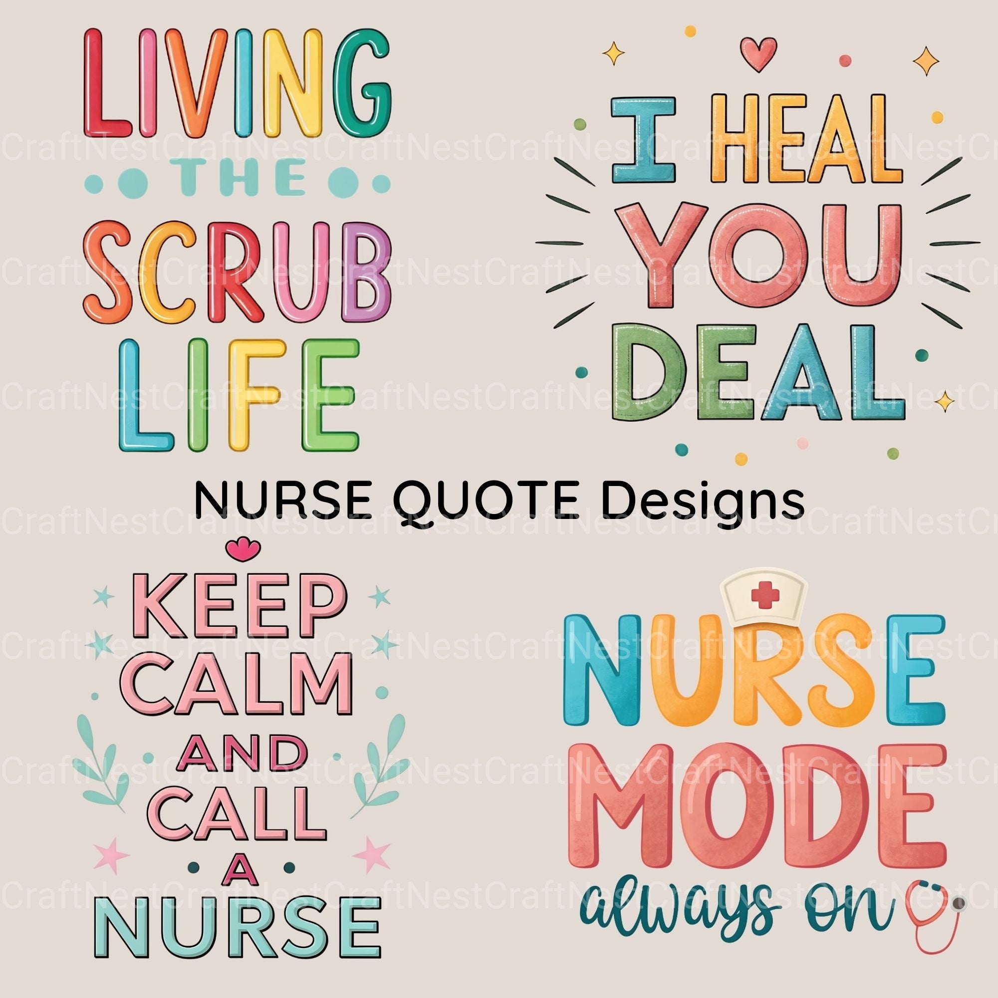 Nurse Quotes Clipart Bundle