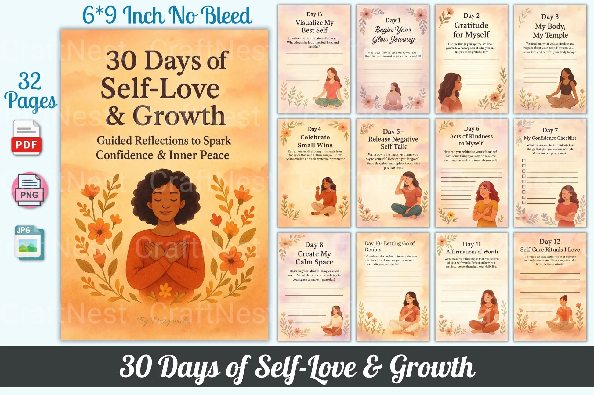 Days of Self-Love and Personal Growth - CraftNest - Digital Crafting and Art