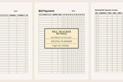 Bill Tracker Bundle KDP Planner - CraftNest - Digital Crafting and Art