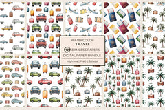 Travels Seamless Papers - CraftNest - Digital Crafting and Art