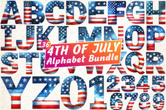 4th of July Alphabet Clipart Bundle - CraftNest - Digital Crafting and Art