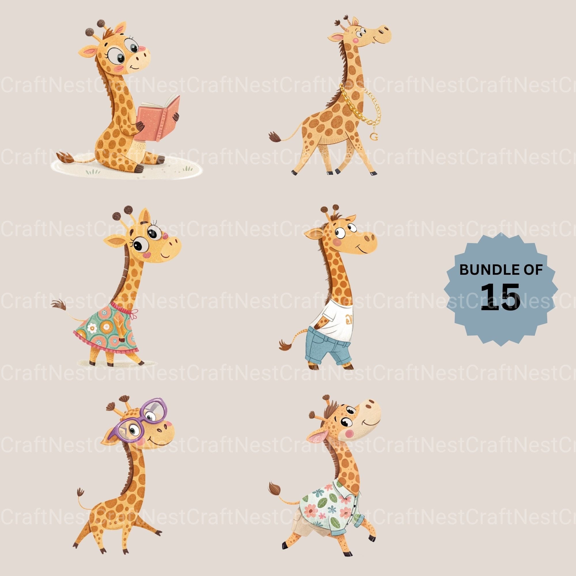 Giraffe Clipart Bundle