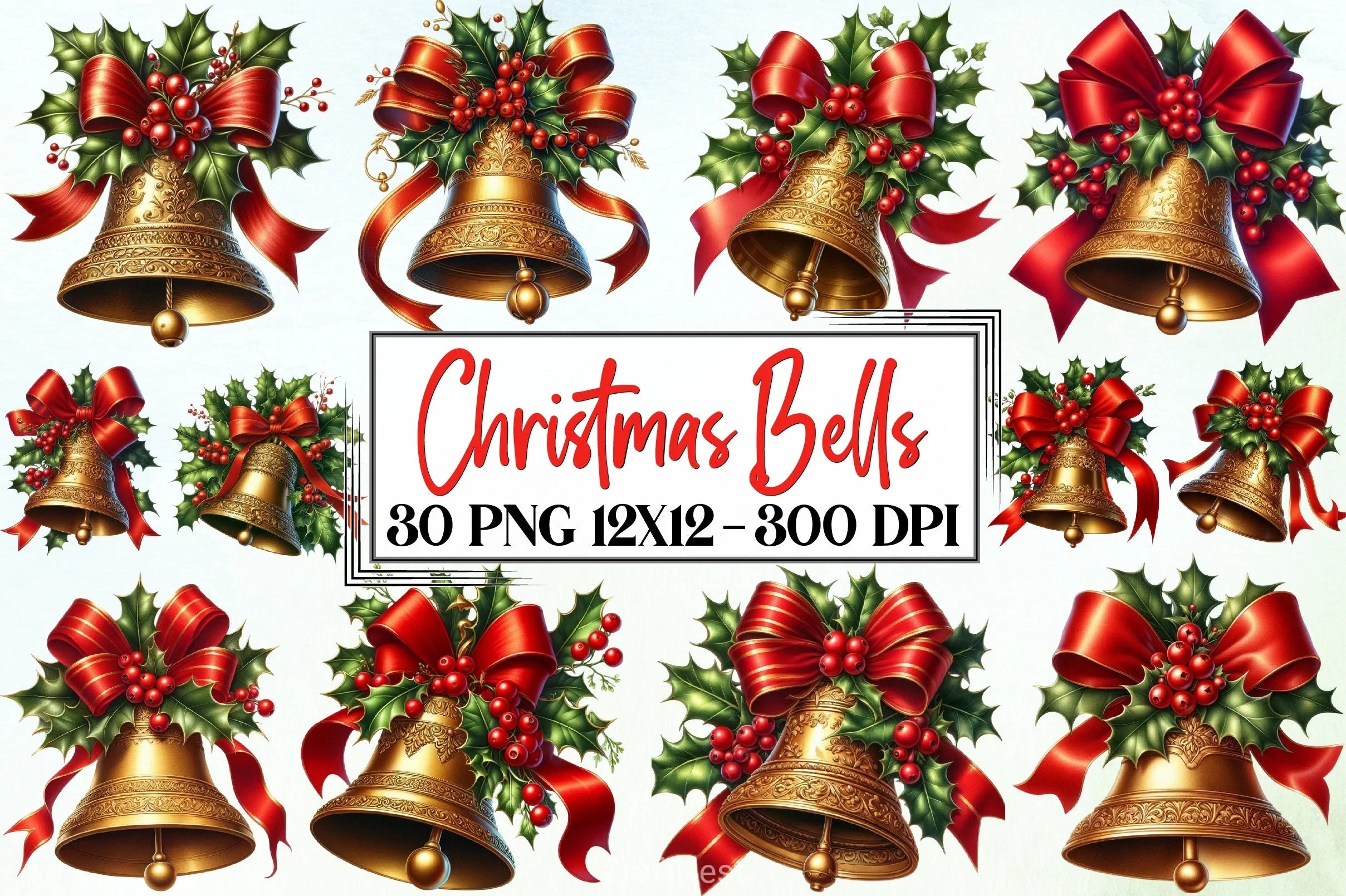 Christmas Bells Clipart Bundle - CraftNest - Digital Crafting and Art