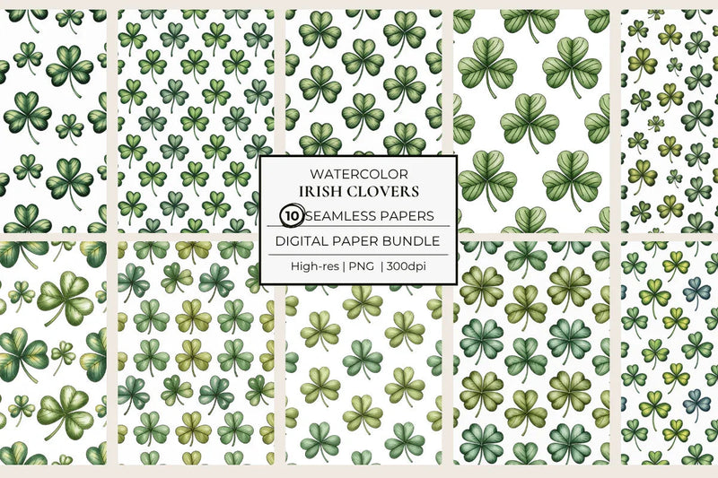 Irish Clovers Seamless Papers - CraftNest - Digital Crafting and Art
