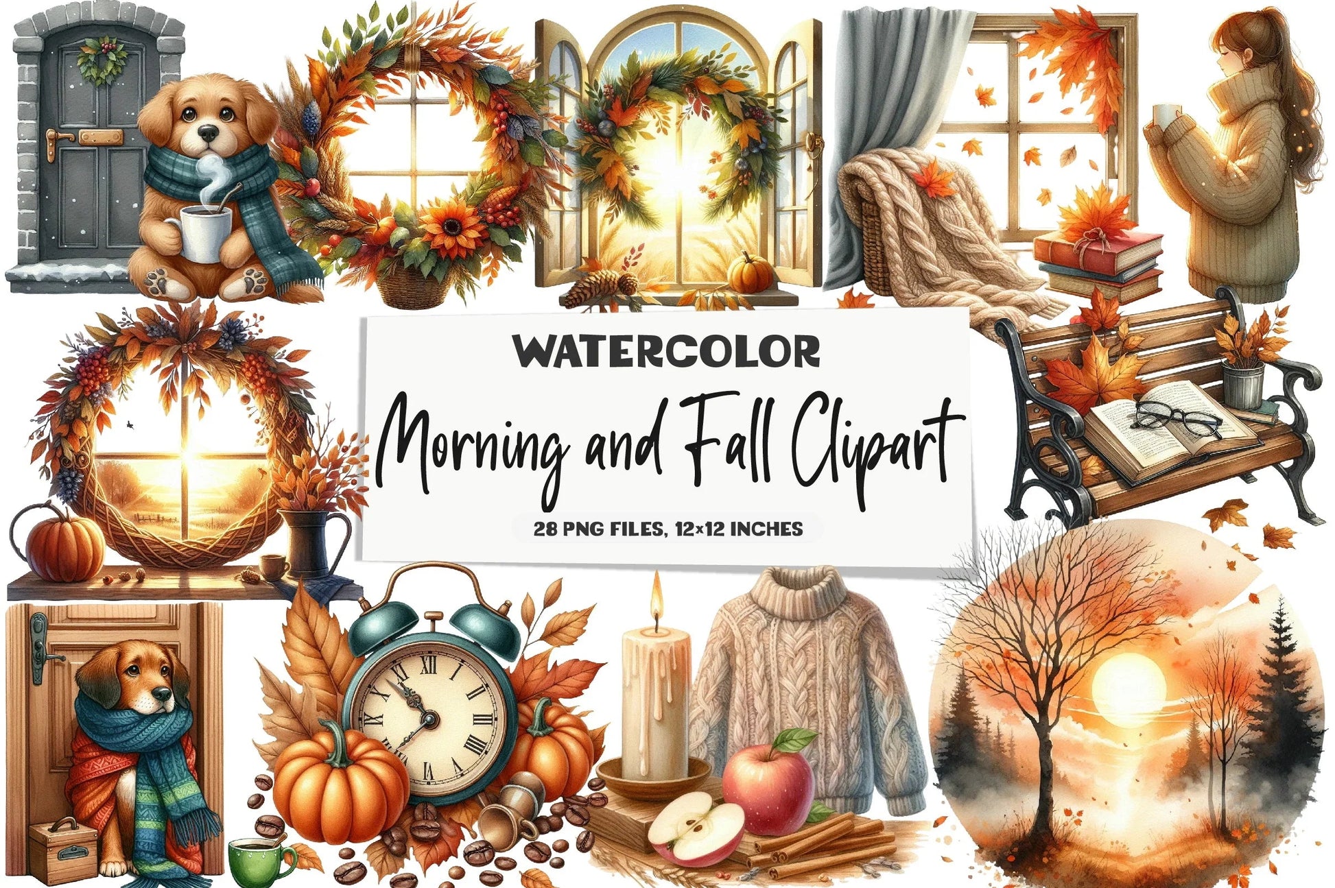 Morning and Fall Clipart Bundle - CraftNest - Digital Crafting and Art