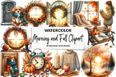 Morning and Fall Clipart Bundle - CraftNest - Digital Crafting and Art