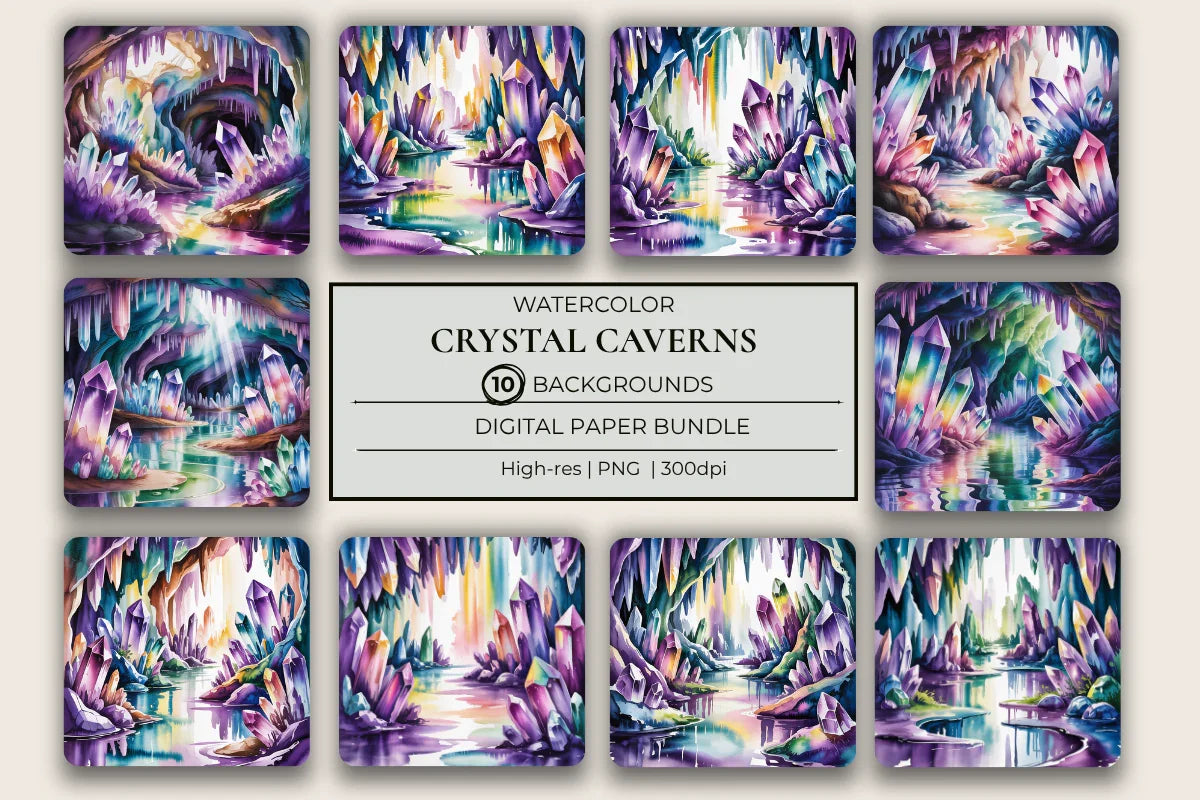 Crystal Caverns Background Papers - CraftNest - Digital Crafting and Art