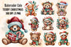 Cute Teddy Christmas Clipart Bundle