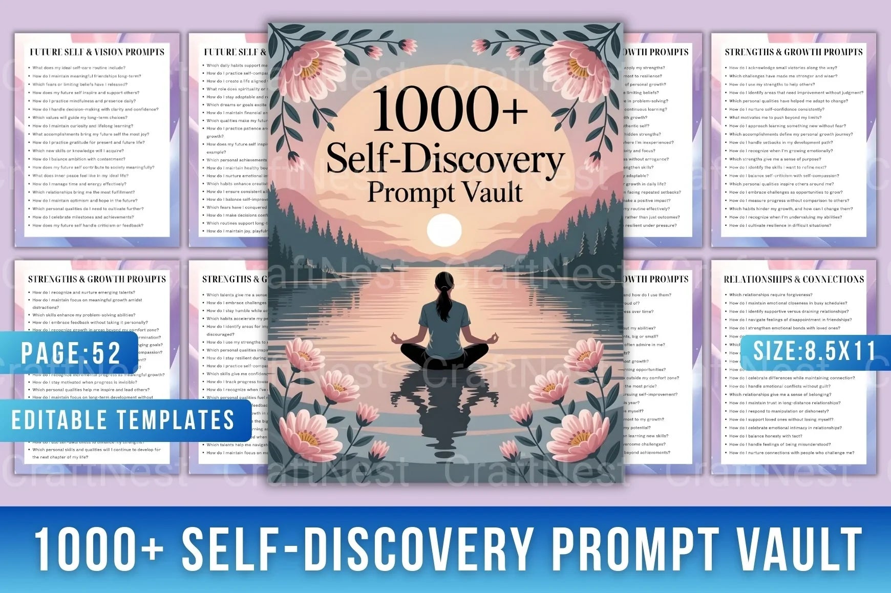 Self Discovery Prompt Vault - CraftNest - Digital Crafting and Art
