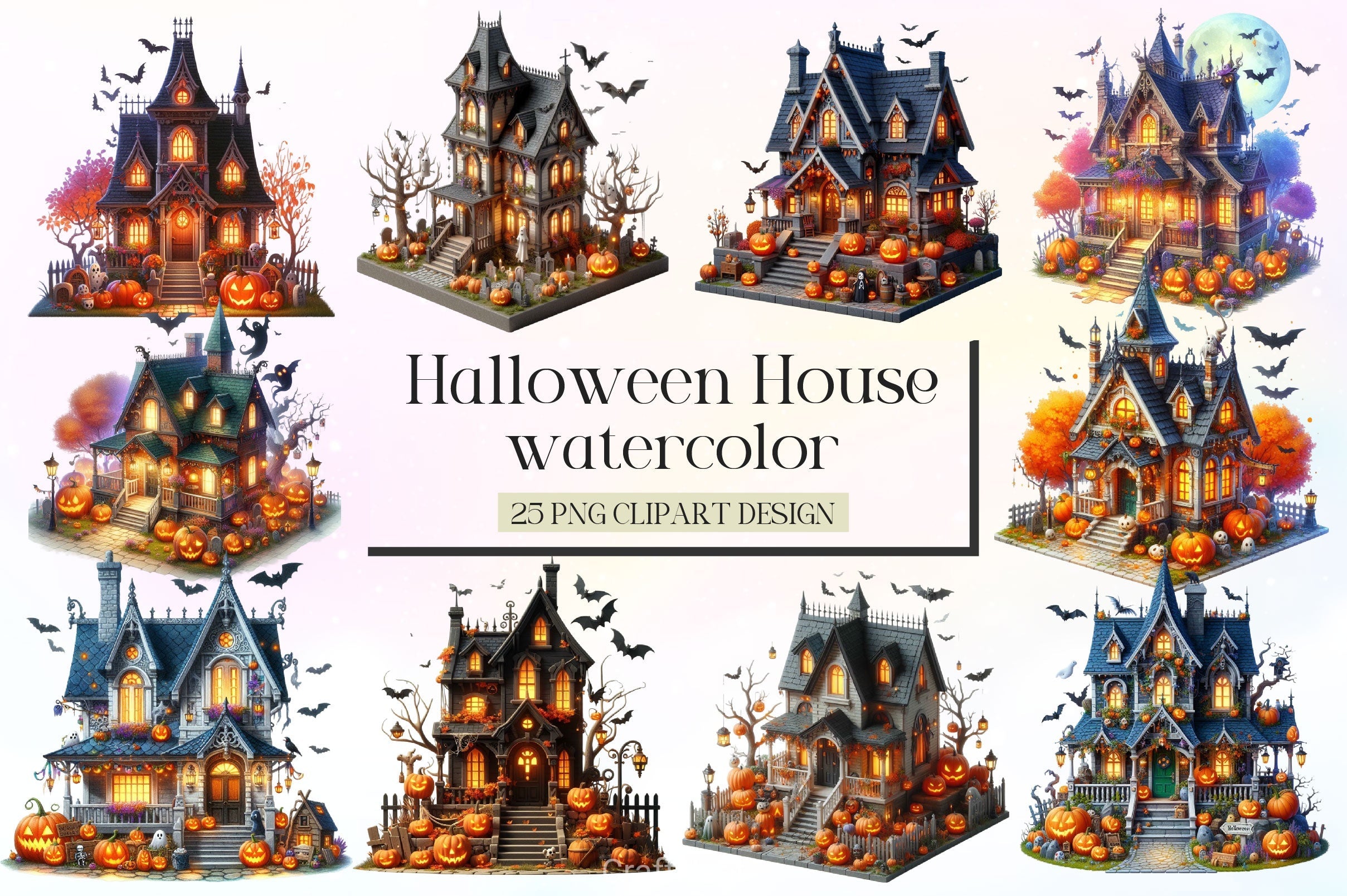 Halloween House Clipart Bundle 2