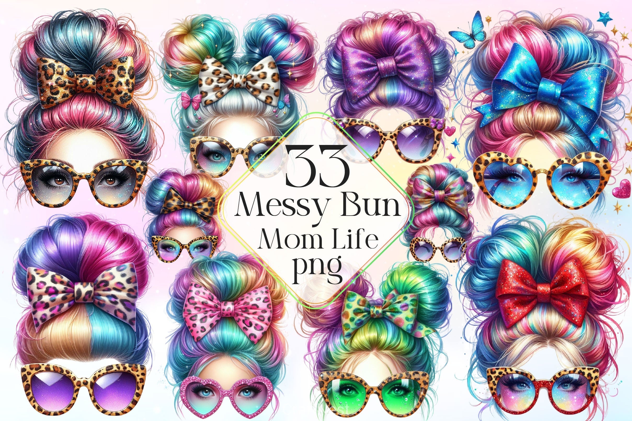 Messy Bun Mom Life Clipart Bundle 2