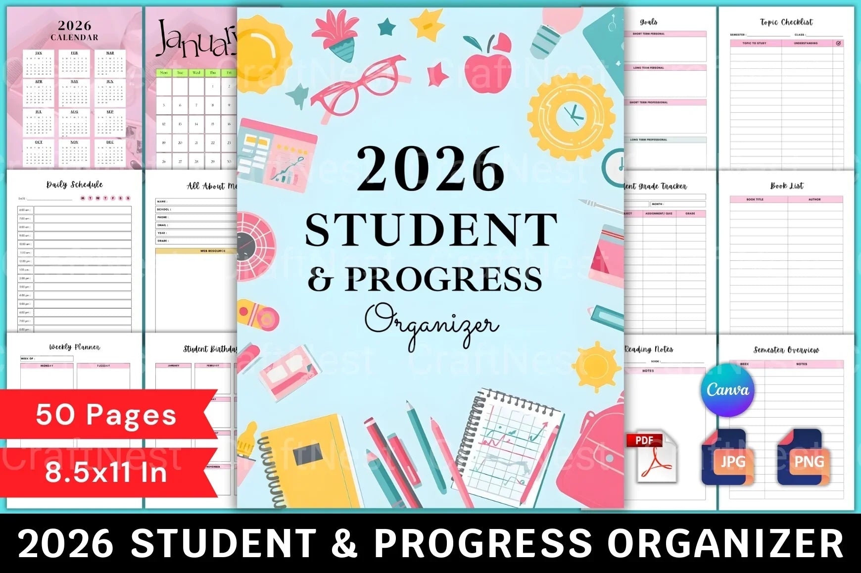 Student Progress Organizer for Effective Tracking - CraftNest - Digital Crafting and Art