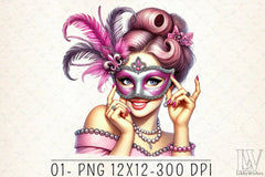 Mardi Gras Carnival Mask Girl Clipart Bundle 1 - CraftNest - Digital Crafting and Art