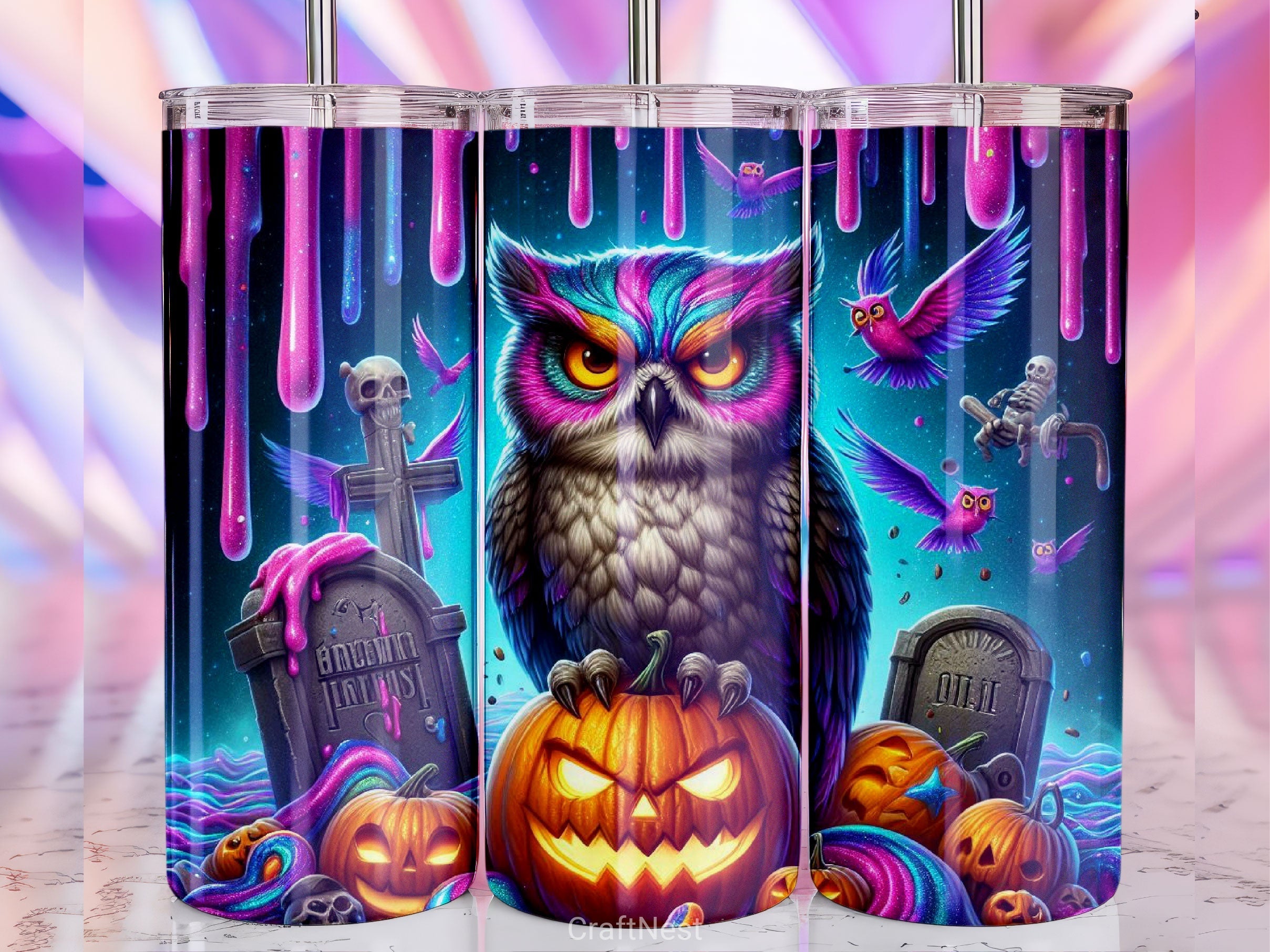 Halloween Owl Tumbler Wrap Bundle 3