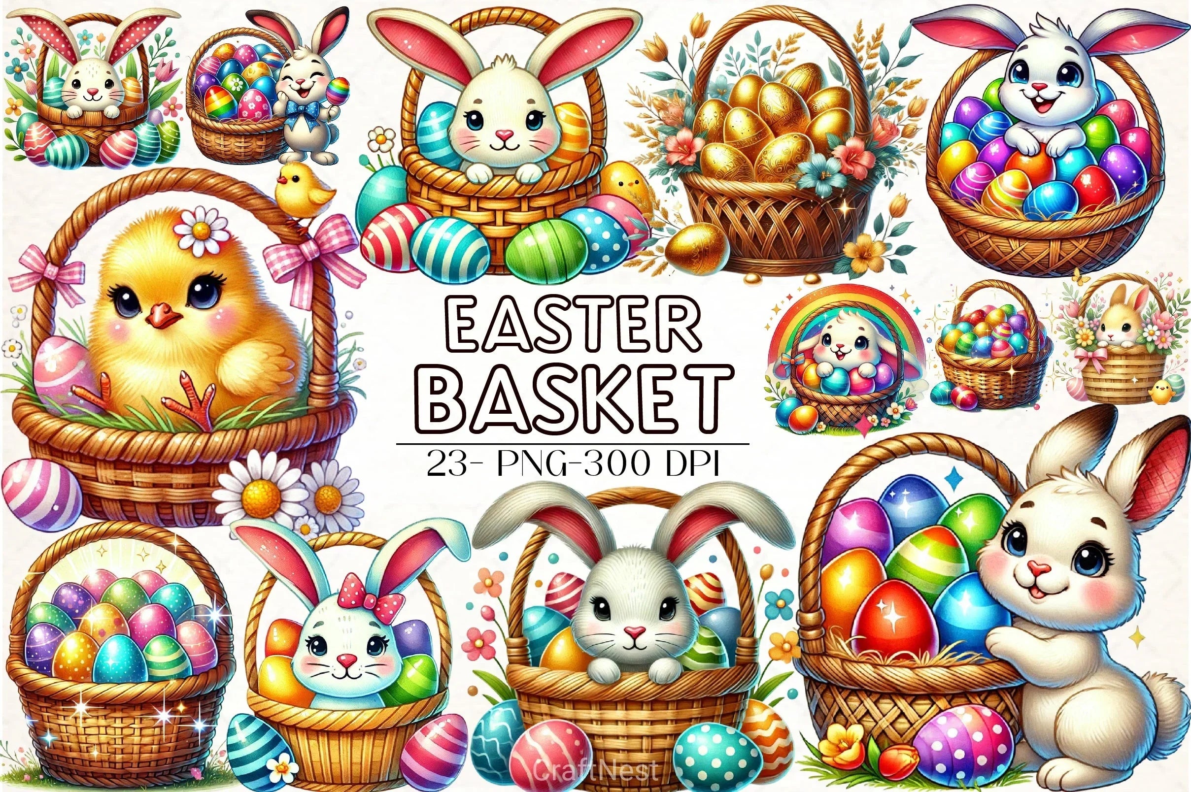 Easter Basket Clipart Bundle - CraftNest - Digital Crafting and Art