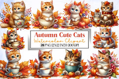 Autumn Cats Clipart Bundle - CraftNest - Digital Crafting and Art