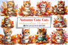 Autumn Cats Clipart Bundle