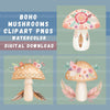Boho Mushrooms Clipart Bundle