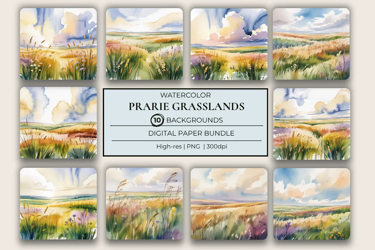 Prairie Grasslands Background Papers - CraftNest - Digital Crafting and Art