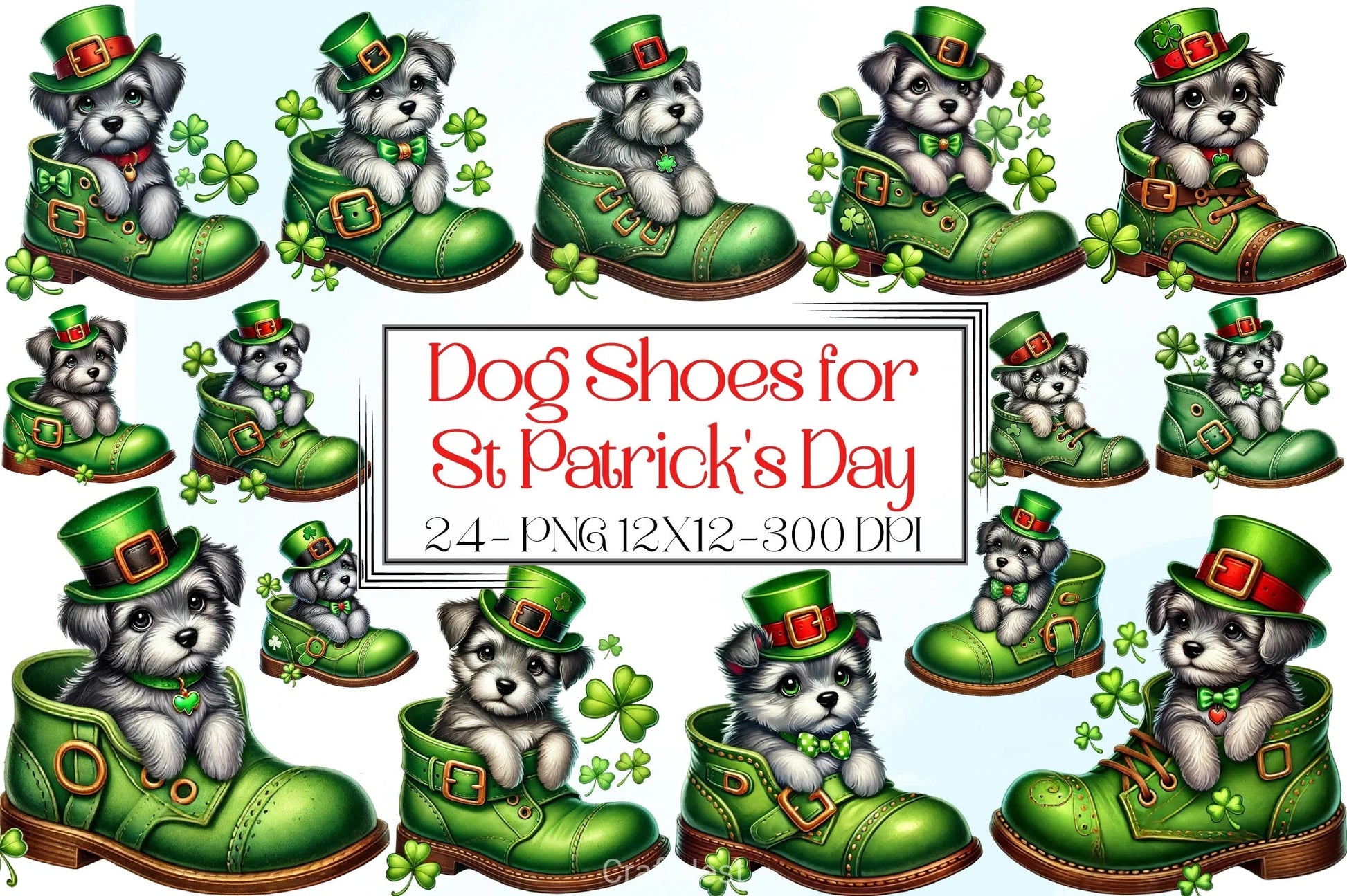 St. Patrick's Day Dog Shoes Clipart Bundle - CraftNest - Digital Crafting and Art