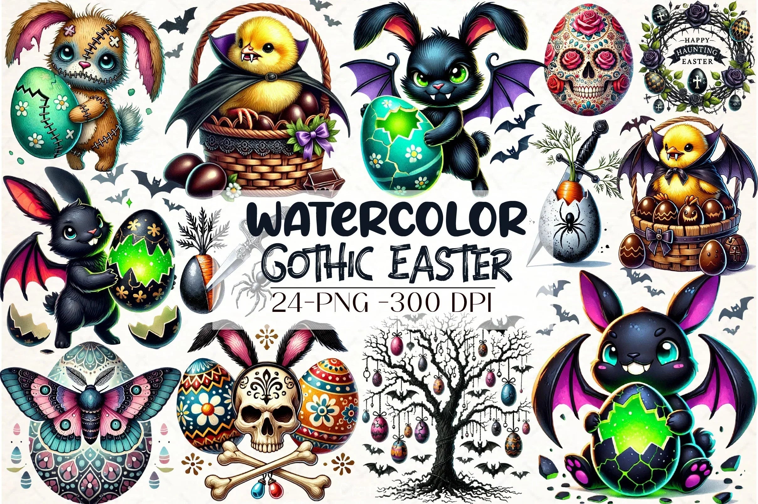 Gothic Easter Clipart Bundle 1 - CraftNest - Digital Crafting and Art