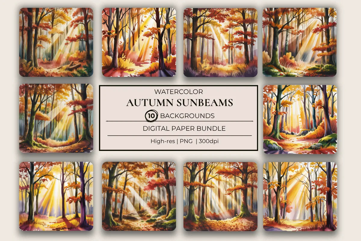Autumn Sunbeams Background Papers - CraftNest - Digital Crafting and Art