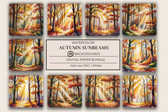 Autumn Sunbeams Background Papers - CraftNest - Digital Crafting and Art