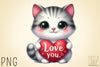 Love You Cat Valentine's Clipart Bundle