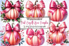 Pink Coquette Bow Pumpkin Clipart Bundle