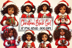 Christmas Black Girl Clipart Bundle 2 - CraftNest - Digital Crafting and Art