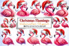 Christmas Flamingo Clipart Bundle