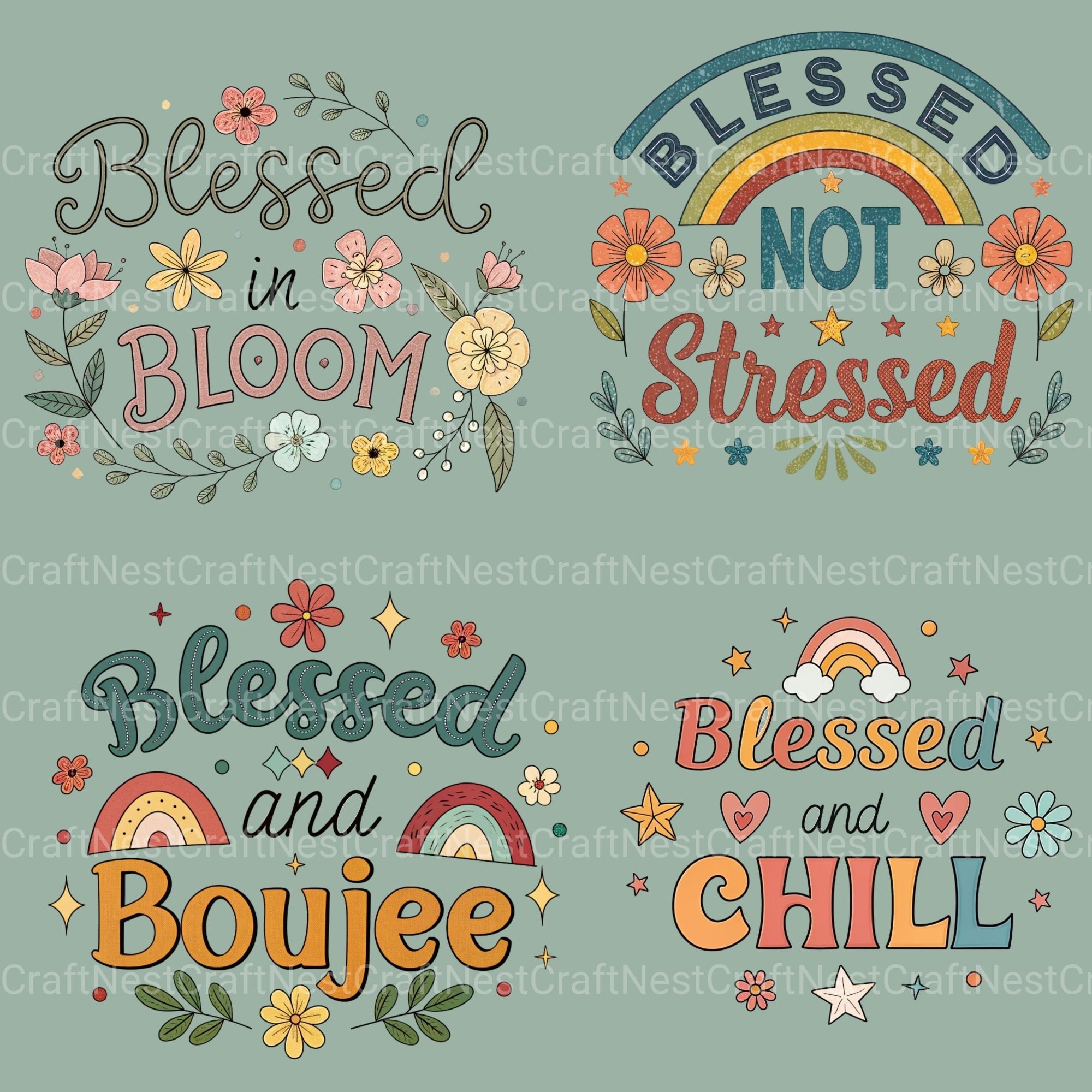 Blessed Quotes Clipart Bundle