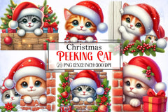 Christmas Cat Clipart Bundle 5 - CraftNest - Digital Crafting and Art