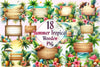 Summer Empty Wooden Signs Clipart Bundle