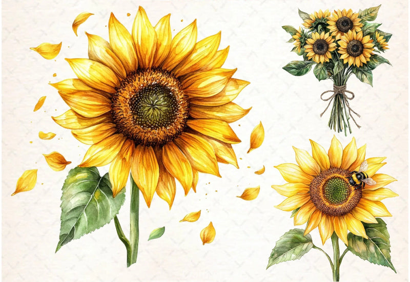Sunflowers Clipart Bundle - CraftNest - Digital Crafting and Art