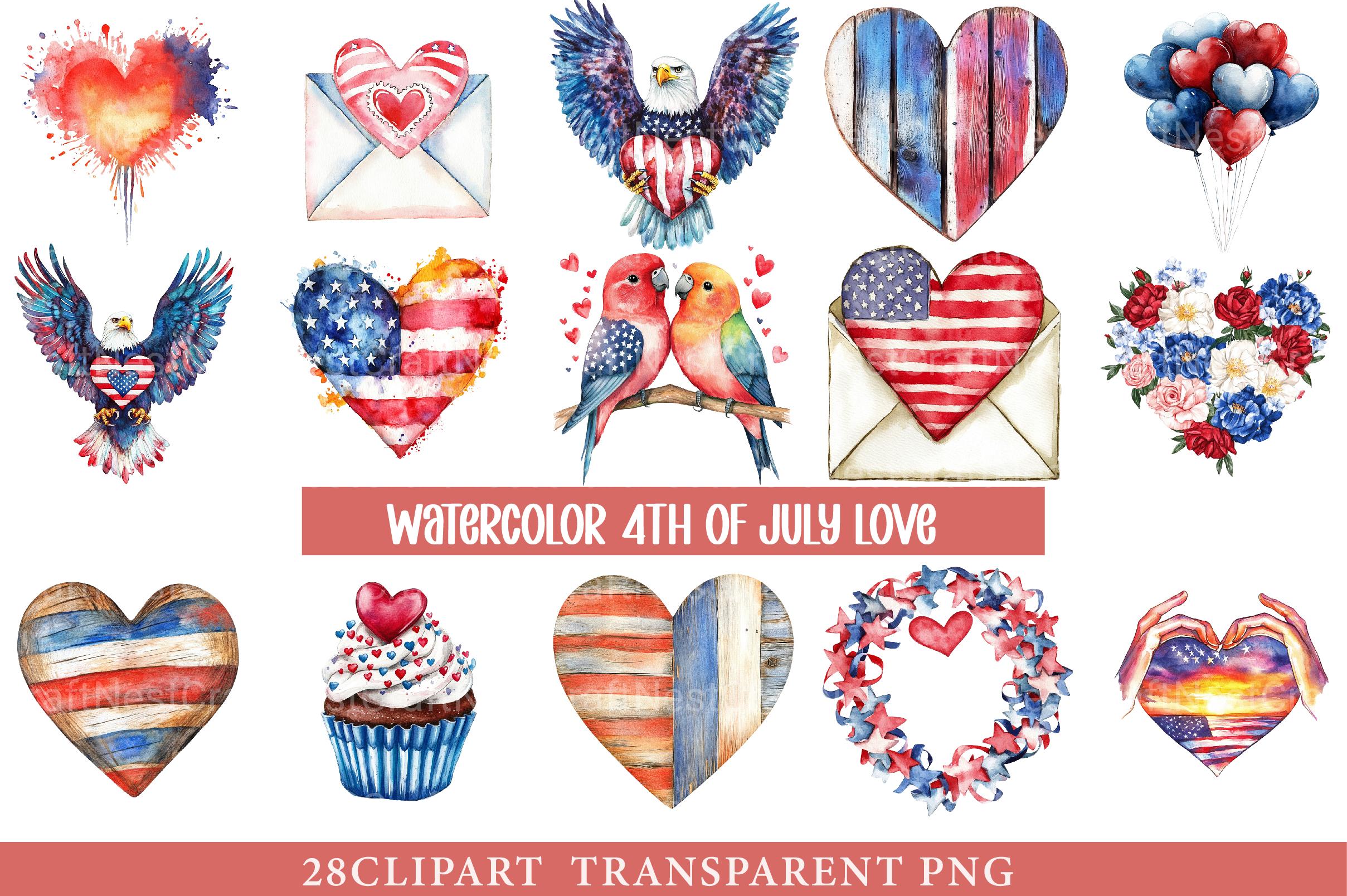 4th of July Love Clipart