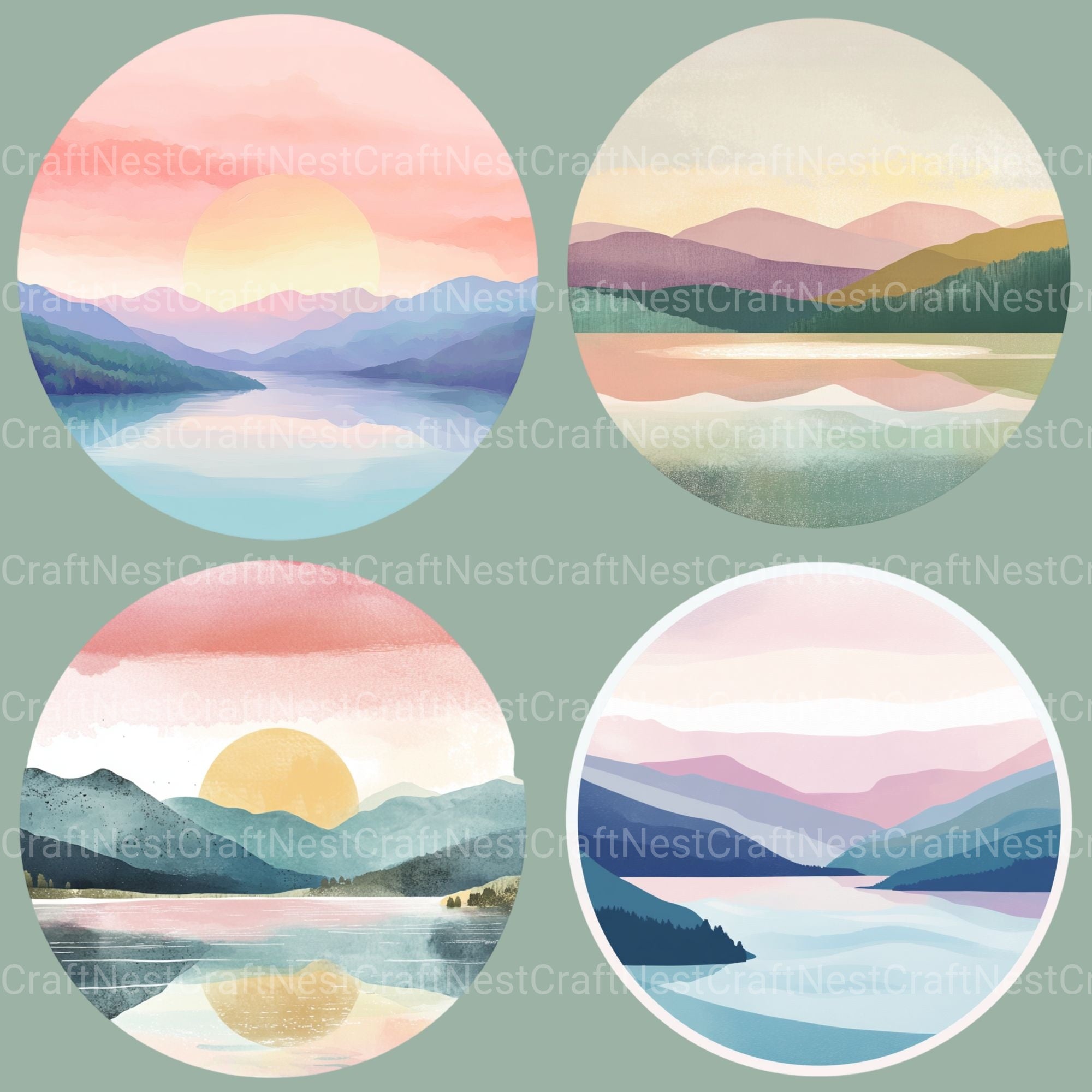 Landscape Abstract Clipart Bundle