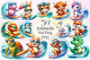 Animals Surfing Clipart Bundle 2