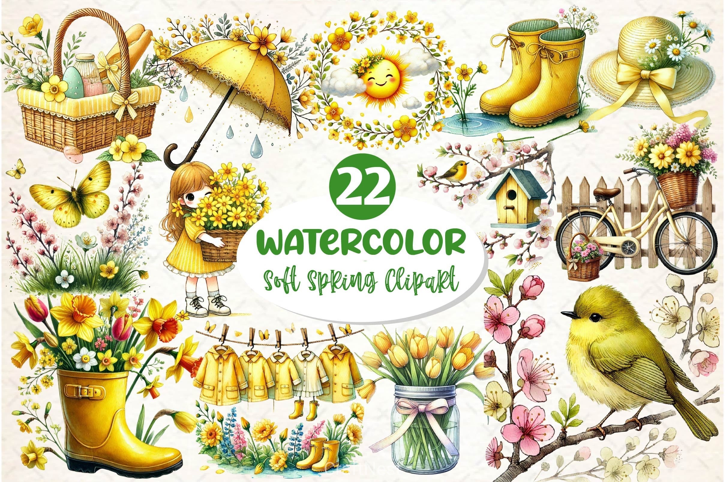 Soft Spring Clipart Bundle 3